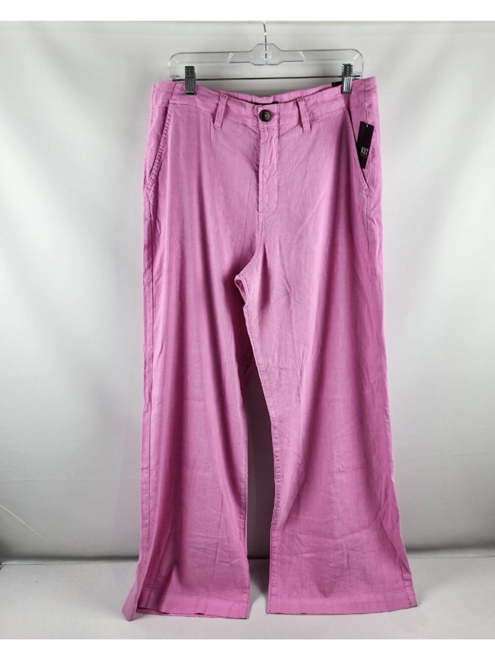 Kut From The Kloth Pants Women 14 Orchid Pink Meg Wide Leg Linen Blend 34x31 NWT
